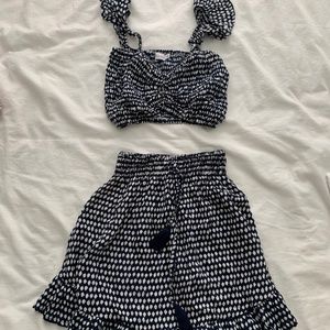 Tiare Hawaii -  Blue and White Matching Two Piece